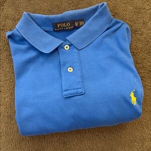 Ralph Lauren Blue Polo with Yellow Button